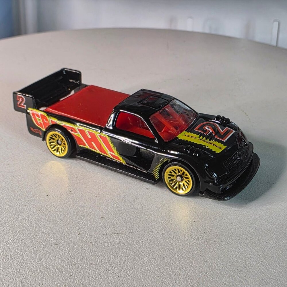 Loose Hot Wheels Pikes Peak Tacoma #2 Black Red Flames 1999 Malaysia